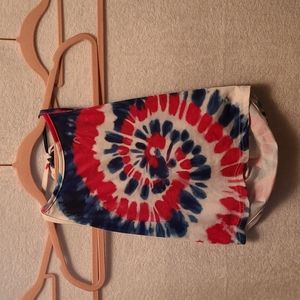 Tie-Dye Red & Blue Crop Halter Top